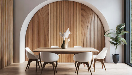 Minimalist interior design of modern dining room