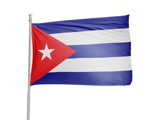 Cuba national flag on white background.