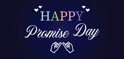 Naklejka na ściany i meble Happy Promise Day Stylish Text illustration Design