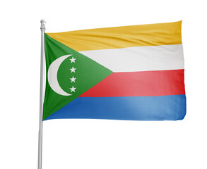 Comoros national flag on white background.