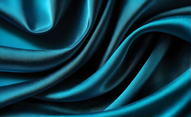 Fototapeta premium Abstract background luxury cloth or liquid wave or wavy folds of grunge blue silk texture satin velvet material or luxurious background or elegant wallpaper design. Generative AI