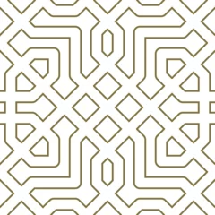 Fotobehang Seamless geometric ornament based on traditional islamic art.Brown color lines.Great design for fabric,textile,cover,wrapping paper,background. © Aleksei