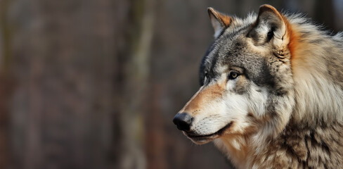 Obraz premium Wolf, Alpha's Essence. A Captivating Portrait of Canis lupus - The Apex Predator's Intense Stare.