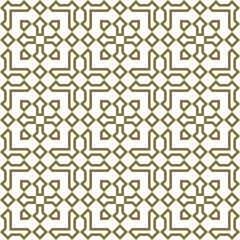 Seamless geometric ornament based on traditional islamic art.Brown color lines.Great design for fabric,textile,cover,wrapping paper,background.