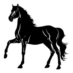 Silhouette horse full body black color only