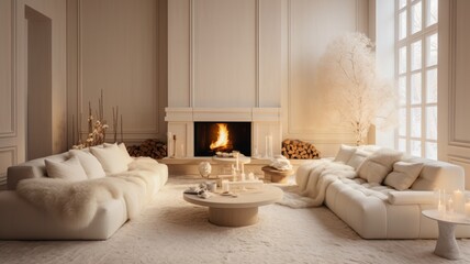 Fototapeta na wymiar Modern Living Room Interior with Elegant Furniture and Decor. 