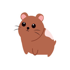 Cute hamster cartoon vector Illustration isolated on a white background.