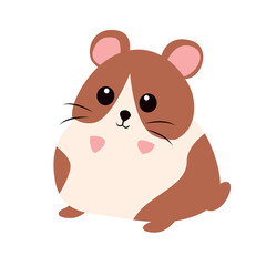 Cute hamster cartoon character vector Illustration on a white background
