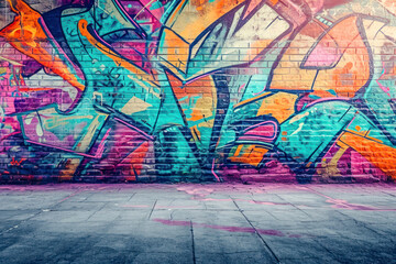 Urban street art template, a dynamic and graffiti-inspired design capturing the energy of urban...