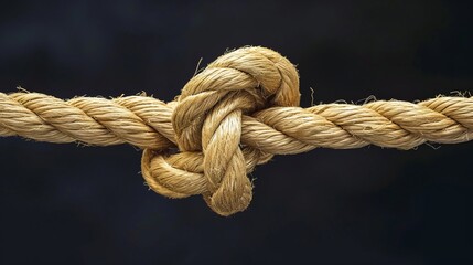 Close-Up View of Rope With Knot Tied Firmly in Place