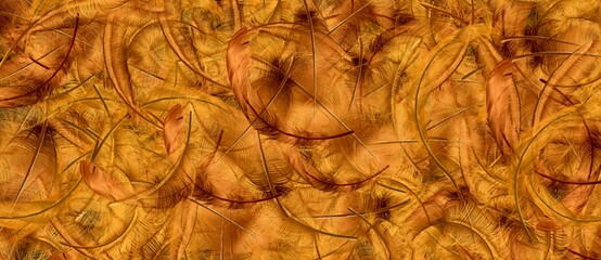 yellow brown feather abstract pattern texture background illustration