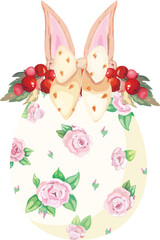 Easter eggs watercolor decoration for design. Vector illustration.