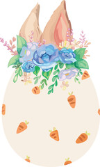 Easter eggs watercolor decoration for design. Vector illustration.