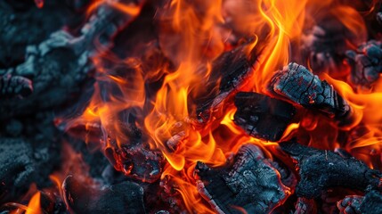 Fiery Inferno: Abstract Background of Blazing Flames and Energy