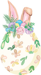 Easter eggs watercolor decoration for design. Vector illustration.