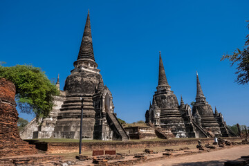 Fototapeta premium At Si Sanphet temple life in Thailand , happy day