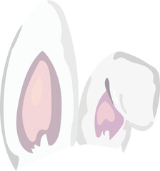 Cute happy easter element illustration on transparent background.