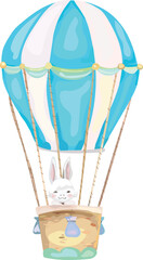 Cute happy easter element illustration on transparent background.