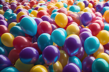 Fototapeta na wymiar Colorful Balloon Bundle Party Balloon Anniversary Event Balloon Balloon. Generative AI
