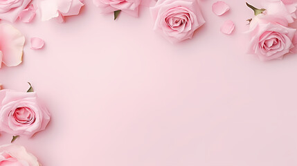 Pink rose flower composition background, decorative flower background pattern, floral border background
