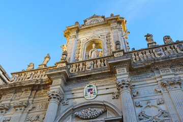 Detail of Facade in the Baroque style, Lecce, Italy