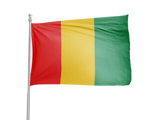 Guinea national flag on white background.