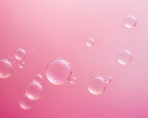 Pink Oil and Water Bubble Abstract