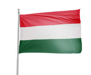 Hungary national flag on white background.