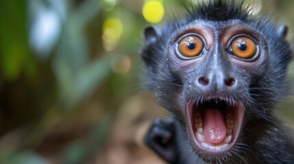 Excited Black Monkey Face