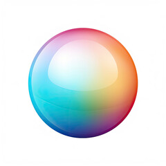 minimalism softness bright rainbow colored sphere orb ball isolated on white background created with Generative AI Technology