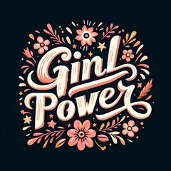 Girl Power Happy Women's Day floral background abstract floral design