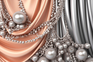 Beautiful abstract background with shiny balls. A set of pearl bubbles