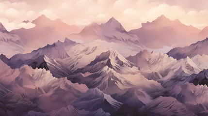 Fotobehang Silhouetted Mountain Range Pattern © Kerstin