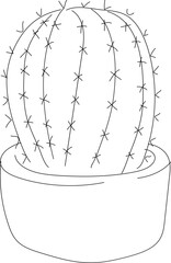 Hand drawn cactus illustration, Transparent background