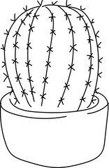 Hand drawn cactus illustration, Transparent background