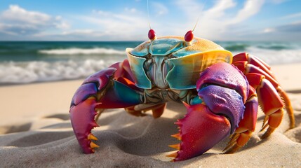 Colorful hermit crab on the beach