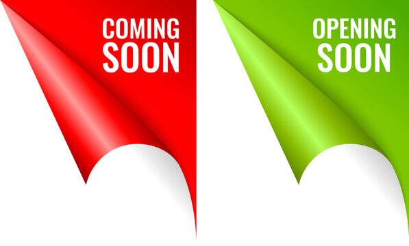 Page paper corner with Coming Soon text