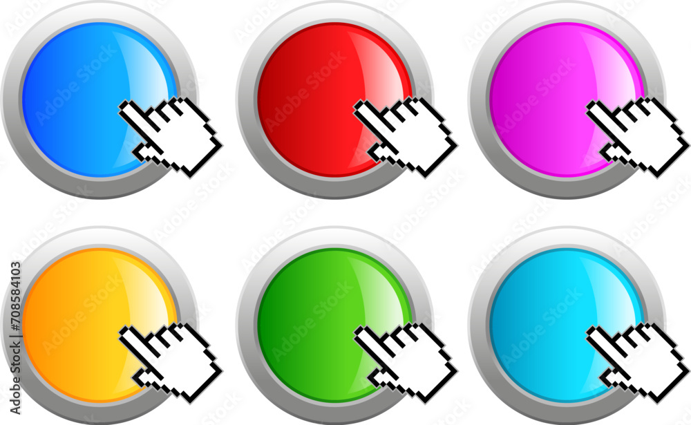 Canvas Prints colorful glass web buttons set