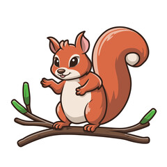 Vector cute squirrel cartoon character