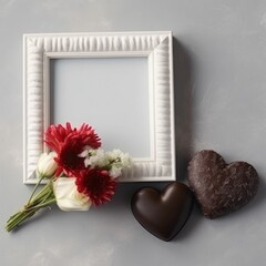 candy and flowers photo frame