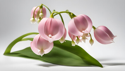 Isolate Pink lily of the valley