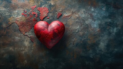 top view world heart day concept