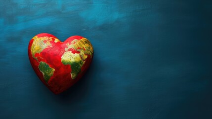 top view world heart day concept