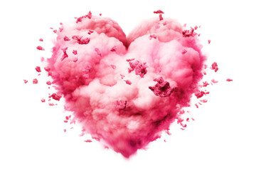 A heart shape explosion isolated on transparent background.