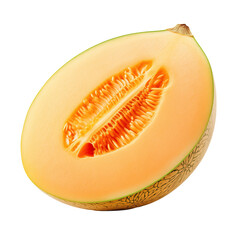 cantaloupe melon isolated on the transparent background
