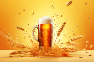 A mock-up of the glass of beer used as a design template