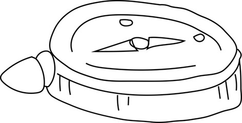 Hand drawn compass illustration on transparent background.
