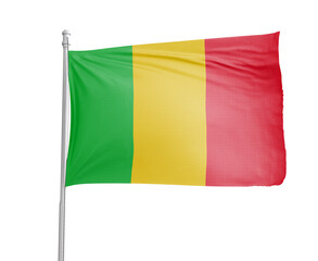 Mali national flag on white background.