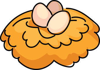 Cartoon egg illustration on transparent background.
