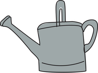 Obraz premium Cartoon watering can illustration on transparent background. 